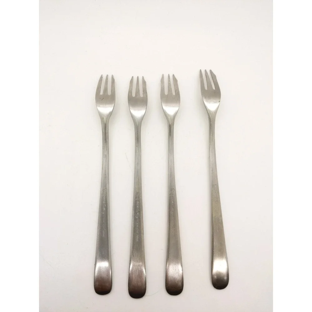 4 Supreme by Towle Liberty Bell Stainless Cocktail Seafood Pickle Forks Lobster
